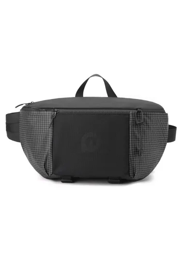 Large Capacity Waterproof Nylon Waist Pack Unisex Crossbody Single Shoulder Bag 6630 (W41 x D12 x H23)cm - Black