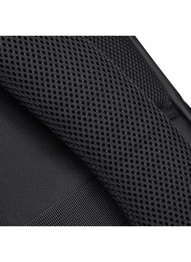 Men's Laptop Backpack Waterproof Leather Film Nylon Cloth Travel Shoulders Bag 1-2858 (W31 x D12 x H42)cm - Grey 