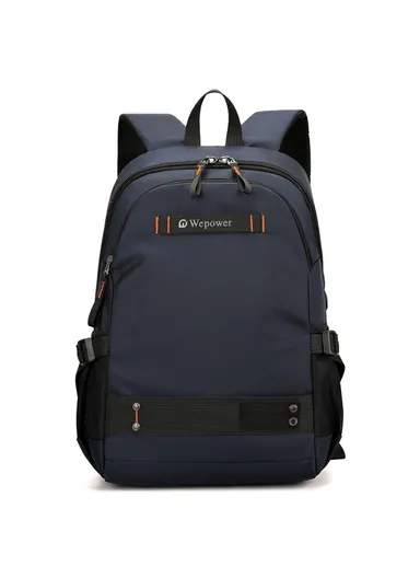 Men Travel Commute Laptop Backpack Nylon Large Capacity Student Casual Daypack 8107 - Dark Blue