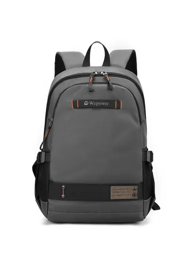 Men Travel Commute Laptop Backpack Nylon Large Capacity Student Casual Daypack 8107 - Grey