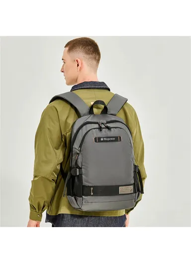 Men Travel Commute Laptop Backpack Nylon Large Capacity Student Casual Daypack 8107 - Army Green