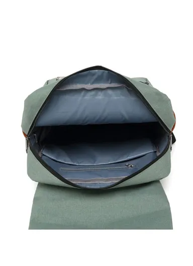 Retro Nylon Oxford Cloth Backpack Laptop Clothes Dual Shoulders Bag with USB Charging Port - Light Gold Zipper &amp; Full Black