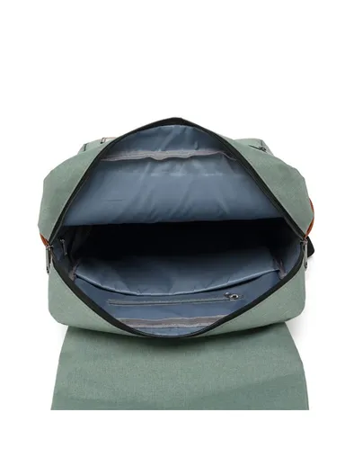 Retro Nylon Oxford Cloth Backpack – Dual Shoulder Laptop &amp; Clothes Bag with USB Charging Port - Light Gold Zipper - Light Green