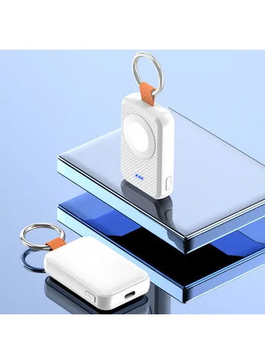 2000mAh Magnetic Wireless Charger for Apple Watch Mini Power Bank S1 - White