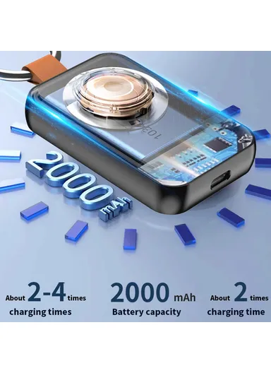 2000mAh Magnetic Wireless Charger for Apple Watch Mini Power Bank S1 - White