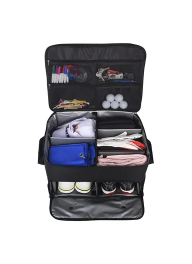 Folding Golf Organizer Bag Portable Clothing Storage Case with Shoes Compartment LI2158 - Dark Grey