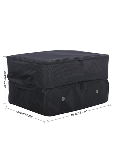 Folding Golf Organizer Bag Portable Clothing Storage Case with Shoes Compartment LI2158 - Black