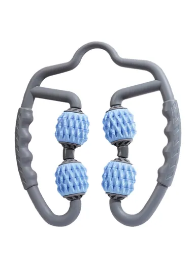 Handheld Muscle Roller Cellulite Massager Release Myofascial Trigger Points Reduce Muscle Soreness Deep Tissue Massage Roller Tool - Sky Blue &amp; Grey