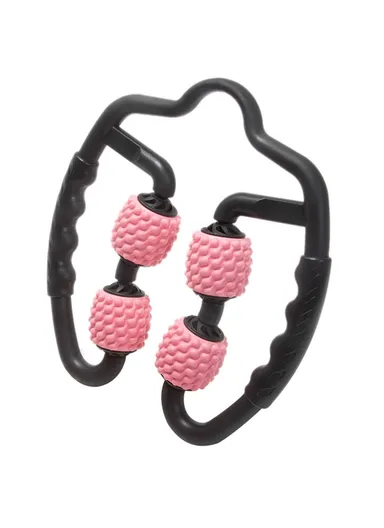 Handheld Muscle Roller Cellulite Massager Release Myofascial Trigger Points Reduce Muscle Soreness Deep Tissue Massage Roller Tool - Pink &amp; Black