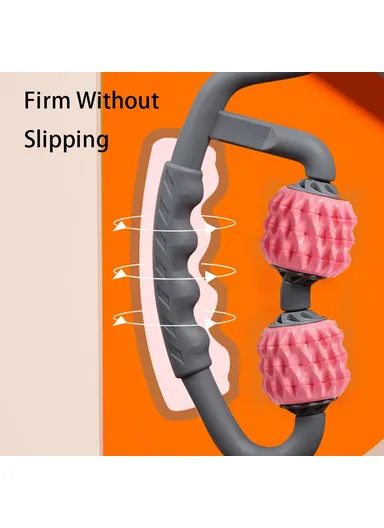 Handheld Muscle Roller Cellulite Massager Release Myofascial Trigger Points Reduce Muscle Soreness Deep Tissue Massage Roller Tool - Pink &amp; Black