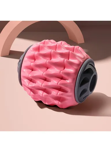 Handheld Muscle Roller Cellulite Massager Release Myofascial Trigger Points Reduce Muscle Soreness Deep Tissue Massage Roller Tool - Pink &amp; Black