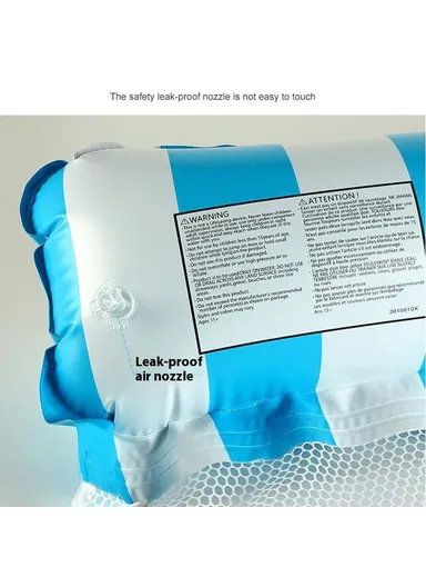 Inflatable Floating Lounger Foldable Backrest Stripe Water Hammock For Adults Pool Float 4 Tube Design - Green