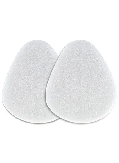 1 Pair Peach Shape Thickened, Half Insoles High Heel Cushion Pads Wool Forefoot Inserts (L7 x W6 x T0.5)cm - White