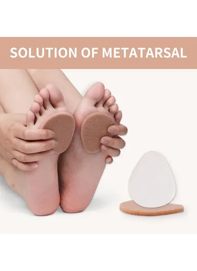 1 Pair Peach Shape Thickened, Half Insoles High Heel Cushion Pads Wool Forefoot Inserts (L7 x W6 x T0.5)cm - White