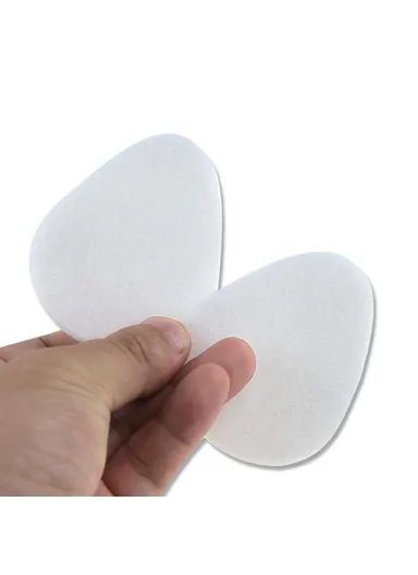 1 Pair Peach Shape Thickened, Half Insoles High Heel Cushion Pads Wool Forefoot Inserts (L7 x W6 x T0.5)cm - White
