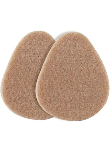 1 Pair Peach Shape Thickened, Half Insoles High Heel Cushion Pads Wool Forefoot Inserts (L7 x W6 x T0.5)cm - Nude