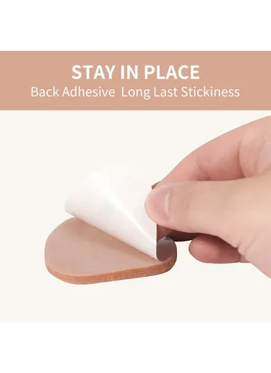 1 Pair Peach Shape Thickened, Half Insoles High Heel Cushion Pads Wool Forefoot Inserts (L7 x W6 x T0.5)cm - Nude