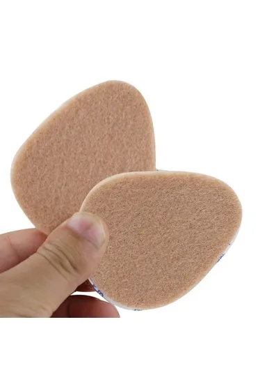 1 Pair Peach Shape Thickened, Half Insoles High Heel Cushion Pads Wool Forefoot Inserts (L7 x W6 x T0.5)cm - Nude