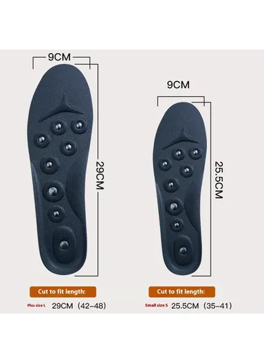 1 Pair 16 Magnetic Stones Massage Insoles, Breathable Sweat-absorbent Arch Support Insoles (L25.5 x W9)cm / 35-41 - S