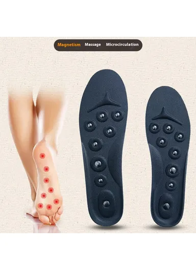 1 Pair 16 Magnetic Stones Massage Insoles, Breathable Sweat-absorbent Arch Support Insoles (L25.5 x W9)cm / 35-41 - S