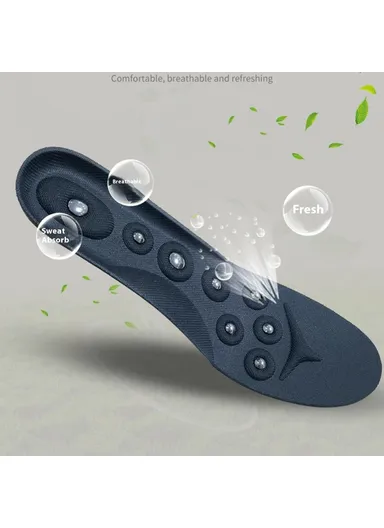 1 Pair 16 Magnetic Stones Massage Insoles, Breathable Sweat-absorbent Arch Support Insoles (L25.5 x W9)cm / 35-41 - S