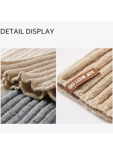 44cm Autumn Winter Knit Leg Warmers, Women's Thermal Leg Socks Boot Cover DWZ03 - Black