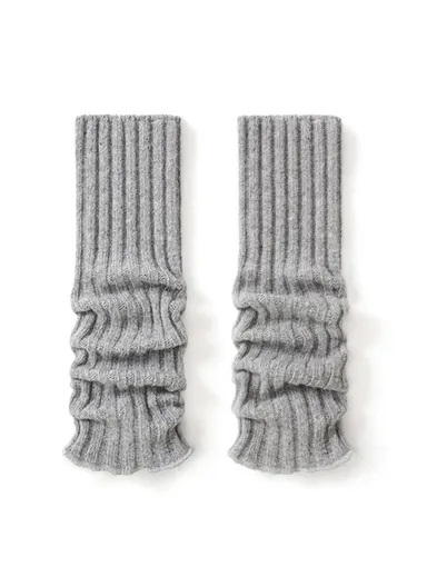 44cm Autumn Winter Knit Leg Warmers, Women's Thermal Leg Socks Boot Cover DWZ03 - Grey
