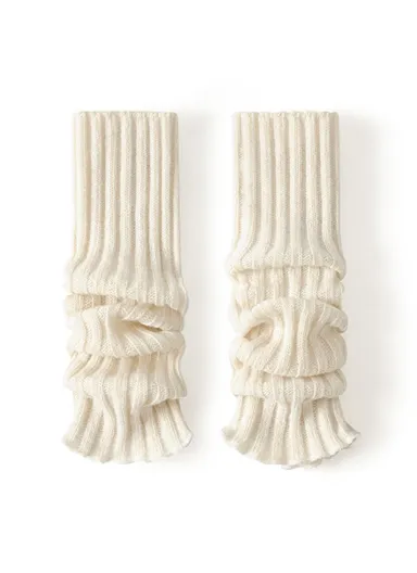 44cm Autumn Winter Knit Leg Warmers, Women's Thermal Leg Socks Boot Cover DWZ03 - Beige