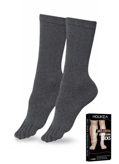 1 Pair Anti-Edema Compression Socks Blood Circulation Promotion Socks HK-B05-0026-01 (W9 x H30)cm