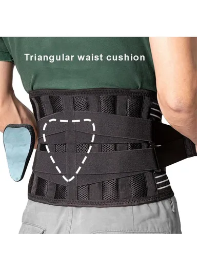 Double Pull Back Lumbar Support Belt, Waist Orthopedic Corset Spine Decompression Waist Trainer Brace &amp; Back Pain Relief - XXL