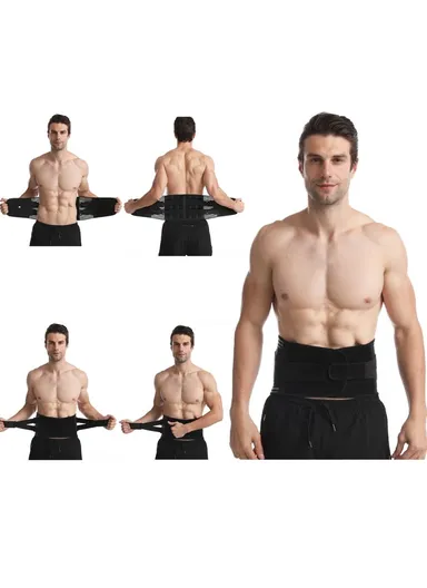 Double Pull Back Lumbar Support Belt, Waist Orthopedic Corset Spine Decompression Waist Trainer Brace &amp; Back Pain Relief - XXL