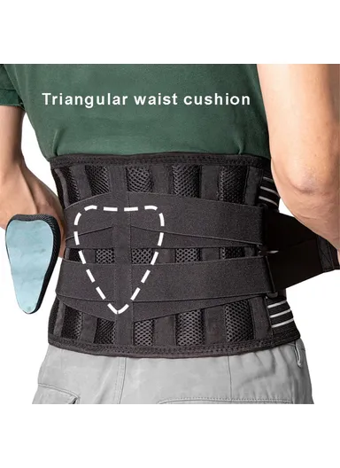 Double Pull Back Lumbar Support Belt, Waist Orthopedic Corset Spine Decompression Waist Trainer Brace &amp; Back Pain Relief - M