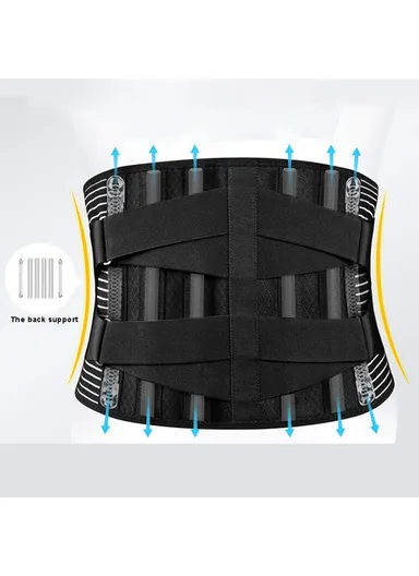 Double Pull Back Lumbar Support Belt, Waist Orthopedic Corset Spine Decompression Waist Trainer Brace &amp; Back Pain Relief - M