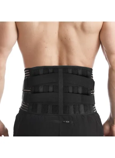 Double Pull Back Lumbar Support Belt, Waist Orthopedic Corset Spine Decompression Waist Trainer Brace &amp; Back Pain Relief - M