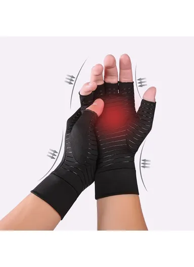 1-Pair Compression Gloves Half Finger Breathable Gloves for Arthritis, Swelling and Pain Relief, Relaxation &amp; Recovery of Hand, Wrist &amp; Joint A0048 - M