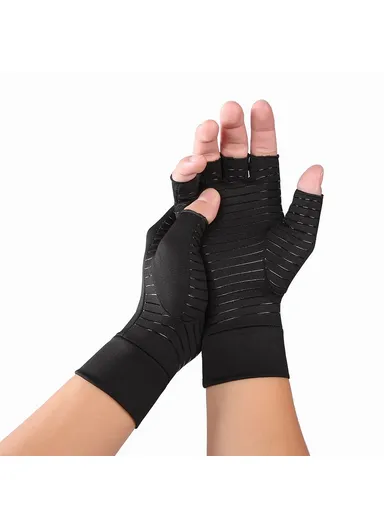 1-Pair Compression Gloves Half Finger Breathable Gloves for Arthritis, Swelling and Pain Relief, Relaxation &amp; Recovery of Hand, Wrist &amp; Joint A0048 - S