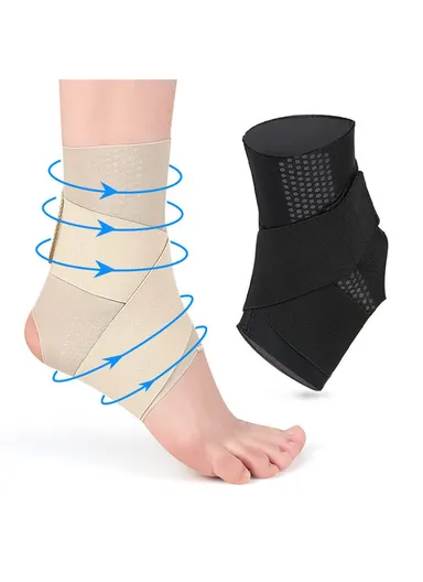 1-Pc Ankle Support Brace, Multi-Use Fitness Outdoor Sports Compression Ankle Guard - Skin Color / XL