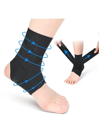 1-Pc Ankle Support Brace, Multi-Use Fitness Outdoor Sports Compression Ankle Guard - Skin Color / L