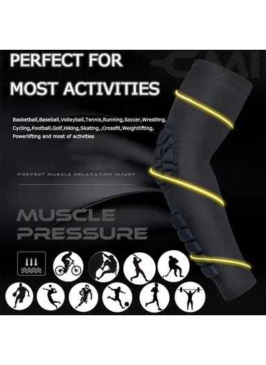 1-Pc Sports Elbow Sleeve, Fitness Activity Honeycomb Compression Arm Guard HB011 - Black M