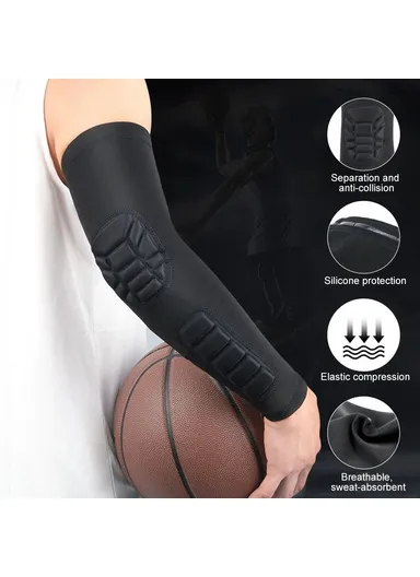 1-Pc Sports Elbow Sleeve, Fitness Activity Honeycomb Compression Arm Guard HB011 - Black M