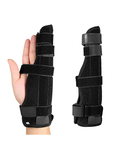 2 Digit Adjustable Straps Finger Splint Brace, Breathable Finger Support 025 (L38 x W24.5)cm - L