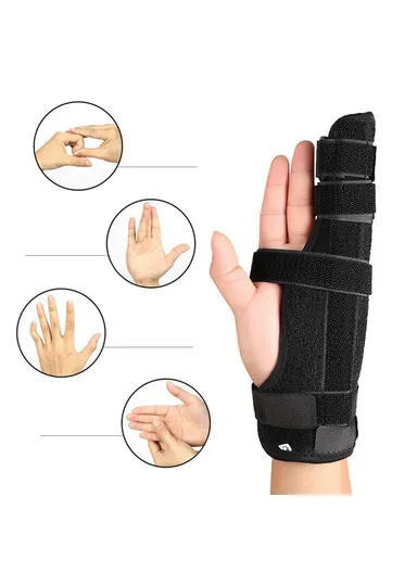 2 Digit Adjustable Straps Finger Splint Brace, Breathable Finger Support 025 (L38 x W24.5)cm - L