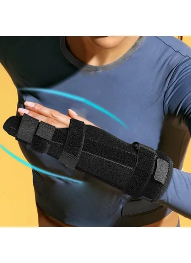 2 Digit Adjustable Straps Finger Splint Brace, Breathable Finger Support 025 (L38 x W24.5)cm - L