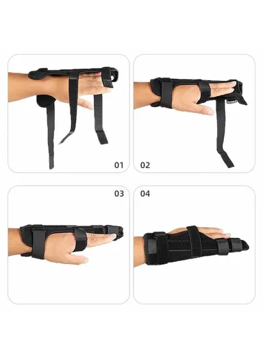 2 Digit Adjustable Straps Finger Splint Brace, Breathable Finger Support 025 (L37 x W20.5)cm - M