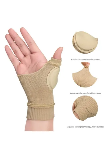 1 Pair Sports Wrist Guard Fitness Gloves Basketball Training Compression Gloves Size: L (L60 x W7.2 x T0.5)cm - Skin Color