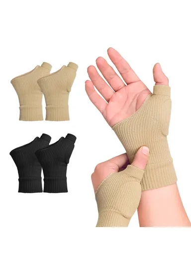 1 Pair Sports Wrist Guard Fitness Gloves Basketball Training Compression Gloves Size: S (L15.7 x W6.2 x T0.5)cm - Skin Color