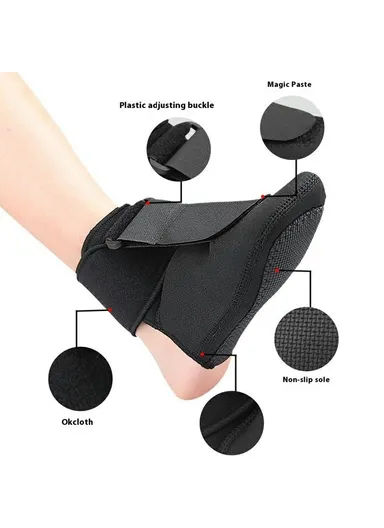 Foot Drop Correction Night Splint Socks, Foot Training Band Plantar Fasciitis Night Stretch Brace 021 (L25.8 x W13.5 x T0.15)cm - M / Above 40-44