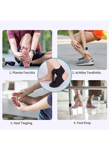 Foot Drop Correction Night Splint Socks, Foot Training Band Plantar Fasciitis Night Stretch Brace 021 (L25.8 x W13.5 x T0.15)cm - M / Above 40-44