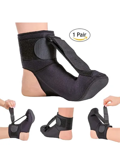 Foot Drop Correction Night Splint Socks, Foot Training Band Plantar Fasciitis Night Stretch Brace 021 (L25.8 x W13.5 x T0.15)cm - M / Above 40-44