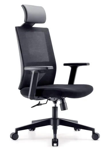 Comfortable Ergonomic Office Chair, Desk Chair with High-Density Foam Seat, 1 Position Locking Mechanism &amp; Adjustable Height 6215A-2 (W66 x D60 x H114-124)cm - Black